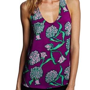 Lilly Pulitzer Devany Hollyhock Ruffle Racerback - Size XS